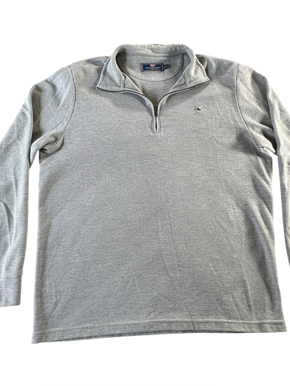 Vineyard Vines Men’s Light Gray Quarter-Zip Pullover Sweater Medium